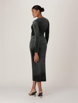 Ava Wrap Glitter Velvet Midi Dress Forever New