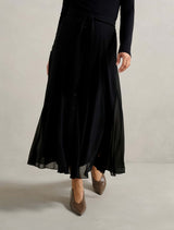 Donna Godet Midi Skirt Black Forever New