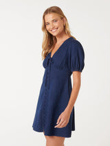 Darcie Denim Ruched Bodice Dress Forever New