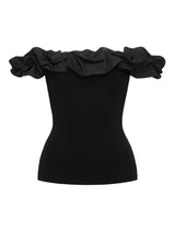 Stephanie Ruffle Crepe Bustier Top Forever New