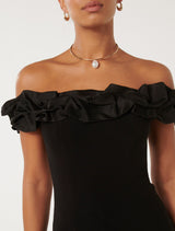 Stephanie Ruffle Crepe Bustier Top Forever New