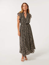 Maxine Petite Ruffle Sleeve Midi Dress 28636906 Forever New