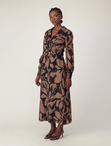 Janie Printed Shirt Midi Dress Forever New