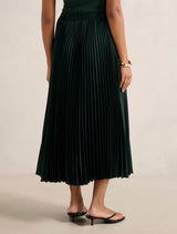 Estelle Satin Pleated Midi Skirt Forever New