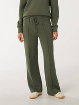 Tiana Wide Leg Track Pants Olive Green Forever New
