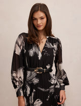 Saskia Pleat Wrap Midi Dress Forever New