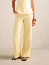 Posey Linen Wide Leg Pants Banana Set Forever New