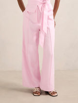 Posey Petite Linen Wide Leg Pants Cherry Blossom Co-Ord Forever New