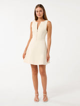 Delaney Zip Detail Mini Dress Forever New