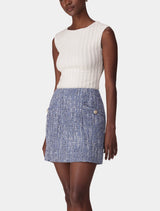 Miley Mini Skirt Blue Boucle Suit Forever New