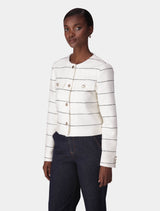 Lila Stripe Boucle Jacket Forever New