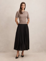 Delphine Pleated Midaxi Skirt Forever New