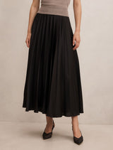 Delphine Pleated Midaxi Skirt Black Forever New
