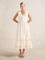 Cassandra Embroidered Midi Dress Vera Embroidery Forever New