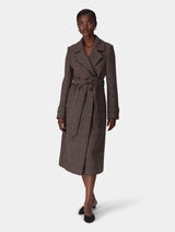 Luccia Belted Check Coat Brown Terracotta Check Forever New