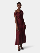 Megan Satin Asym Midi Dress Forever New