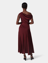 Megan Satin Asym Midi Dress Forever New