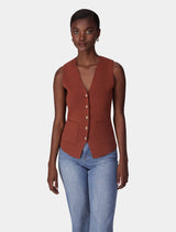 Laura Knitted Waistcoat Rust Forever New