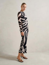 Alannah Mesh Long Sleeve Midi Dress Forever New