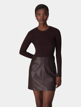 Loretta PU 2 in 1 Dress Rich Mahogany Forever New