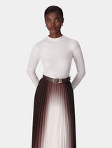 Riley Placement Ombre Pleat Midi Dress Forever New