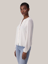 Zoe Lace Yoke Blouse Forever New