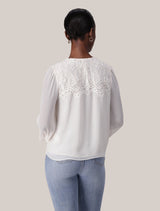 Zoe Lace Yoke Blouse Forever New