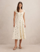 Sallie Tie Front Midi Dress Elmira Ditsy Forever New