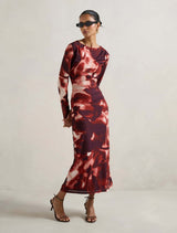 Alannah Petite Printed Midi Dress Dark Rosalia Floral Forever New