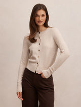 May Crew Neck Cardigan Oat Forever New