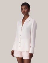 Bonnie Cupro Shirt Bone Forever New