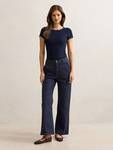 Rebecca Scallop Trim T-shirt Forever New