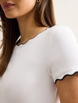 Rebecca Scallop Trim T-shirt Forever New