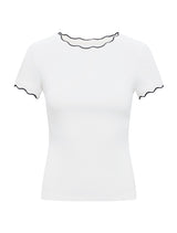 Rebecca Scallop Trim T-shirt Forever New