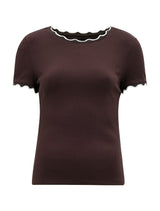 Rebecca Scallop Trim T-shirt Forever New