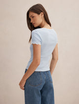 Rebecca Scallop Trim T-Shirt Forever New