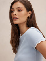 Rebecca Scallop Trim T-Shirt Forever New