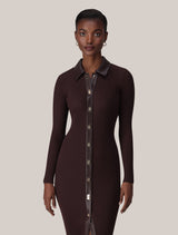 Alex PU Insert Midi Dress Chocolate Forever New