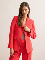Noelle Nipped Waist Blazer Candy Red Suit Forever New
