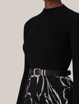 Ayla Print Pleated Midi Dress Forever New