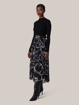 Ayla Print Pleated Midi Dress Forever New