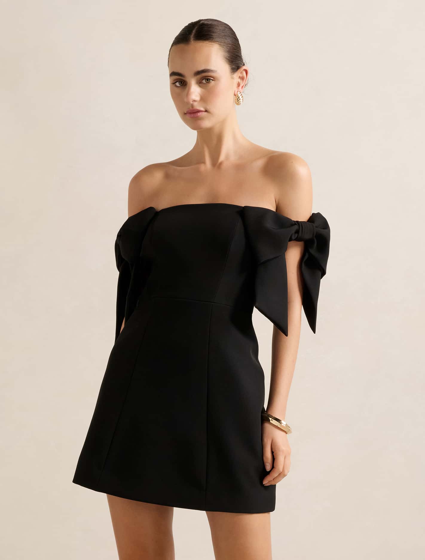 black mini bow dress Adalyn Mini Bow Dress Black