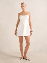 Maura Structured Linen Mini Dress Forever New