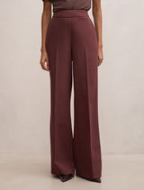 Marissa Petite Wide Leg Pants Plum Wine Forever New