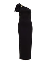Linda One Shoulder Puff Sleeve Midi Dress