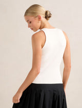 Bree Crochet Detail Knit Tank Top Forever New