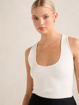 Bree Crochet Detail Knit Tank Top Forever New