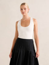 Bree Crochet Detail Knit Tank Top Porcelain Forever New