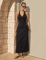 Tia Stretch Cotton Halter Midi Dress Forever New