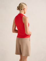 Clover Collared Halter Top Forever New